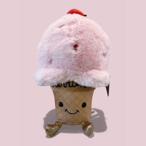 Adorable Aurora "I Cherrish You" NWT 9 inch Ice Cream Cone Plush Stuffed Soft